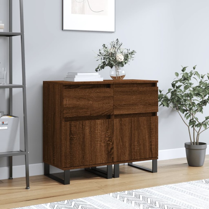 vidaXL Sideboards 2 Stk. Braun Eichen-Optik 40x35x70 cm Holzwerkstoff vidaXL Sideboards 2 Stk. Braun Eichen-Optik 40x35x70 cm Holzwerkstoff