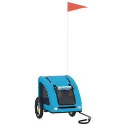 vidaXL Fahrradanhänger für Hunde Blau Oxford-Gewebe und Eisen