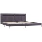 Bettgestell mit LED Grau Stoff 160 x 200 cm Bettgestell mit LED Grau Stoff 160 x 200 cm