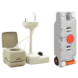 vidaXL Tragbare Campingtoilette mit Waschbecken und Wasserbehälter
