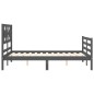 vidaXL Massivholzbett mit Kopfteil Grau 120x200 cm vidaXL Massivholzbett mit Kopfteil Grau 120x200 cm