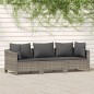 vidaXL 3-tlg. Garten-Lounge-Set mit Kissen Grau Poly Rattan vidaXL 3-tlg. Garten-Lounge-Set mit Kissen Grau Poly Rattan