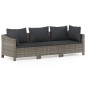 vidaXL 3-tlg. Garten-Lounge-Set mit Kissen Grau Poly Rattan vidaXL 3-tlg. Garten-Lounge-Set mit Kissen Grau Poly Rattan