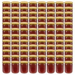 vidaXL Marmeladengläser mit Goldenem Deckel 96 Stk. 230 ml