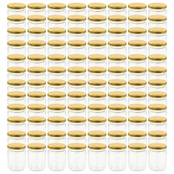 vidaXL Marmeladengläser mit Goldenem Deckel 96 Stk. 230 ml