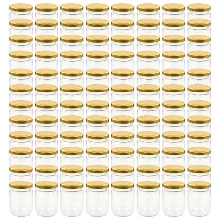 vidaXL Marmeladengläser mit Goldenem Deckel 96 Stk. 230 ml