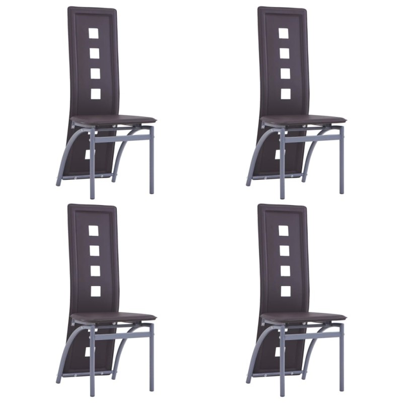 vidaXL Esszimmerstühle 4 Stk. Braun Kunstleder vidaXL Esszimmerstühle 4 Stk. Braun Kunstleder