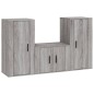 vidaXL 3-tlg. TV-Schrank-Set Grau Sonoma Holzwerkstoff vidaXL 3-tlg. TV-Schrank-Set Grau Sonoma Holzwerkstoff