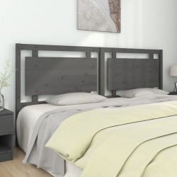 vidaXL Kopfteil Grau 205,5x4x100 cm Massivholz Kiefer