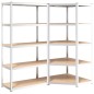 vidaXL Regale mit 5 Böden 2 Stk. Silbern Stahl & Holzwerkstoff vidaXL Regale mit 5 Böden 2 Stk. Silbern Stahl & Holzwerkstoff