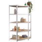 vidaXL Regale mit 5 Böden 2 Stk. Silbern Stahl & Holzwerkstoff vidaXL Regale mit 5 Böden 2 Stk. Silbern Stahl & Holzwerkstoff