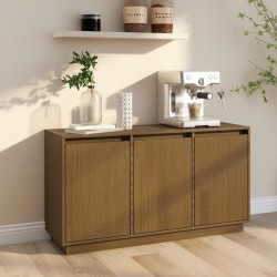 vidaXL Sideboard Honigbraun 111x34x60 cm Massivholz Kiefer