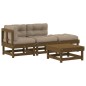 vidaXL 4-tlg. Garten-Lounge-Set mit Kissen Honigbraun Massivholz vidaXL 4-tlg. Garten-Lounge-Set mit Kissen Honigbraun Massivholz