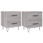 vidaXL Nachttische 2 Stk. Grau Sonoma 40x35x47,5 cm Holzwerkstoff vidaXL Nachttische 2 Stk. Grau Sonoma 40x35x47,5 cm Holzwerkstoff