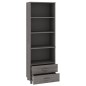 vidaXL Highboard HAMAR Hellgrau 60x35x180 cm Massivholz Kiefer vidaXL Highboard HAMAR Hellgrau 60x35x180 cm Massivholz Kiefer