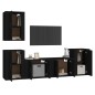 vidaXL 5-tlg. TV-Schrank-Set Schwarz Holzwerkstoff vidaXL 5-tlg. TV-Schrank-Set Schwarz Holzwerkstoff