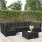 vidaXL 6-tlg. Garten-Lounge-Set mit Kissen Schwarz Poly Rattan vidaXL 6-tlg. Garten-Lounge-Set mit Kissen Schwarz Poly Rattan