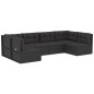 vidaXL 6-tlg. Garten-Lounge-Set mit Kissen Schwarz Poly Rattan vidaXL 6-tlg. Garten-Lounge-Set mit Kissen Schwarz Poly Rattan