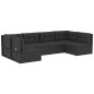 vidaXL 6-tlg. Garten-Lounge-Set mit Kissen Schwarz Poly Rattan vidaXL 6-tlg. Garten-Lounge-Set mit Kissen Schwarz Poly Rattan