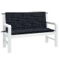 vidaXL Gartenbank-Auflagen 2 Stk. Schwarz Karomuster 120x50x7 cm Stoff vidaXL Gartenbank-Auflagen 2 Stk. Schwarz Karomuster 120x50x7 cm Stoff