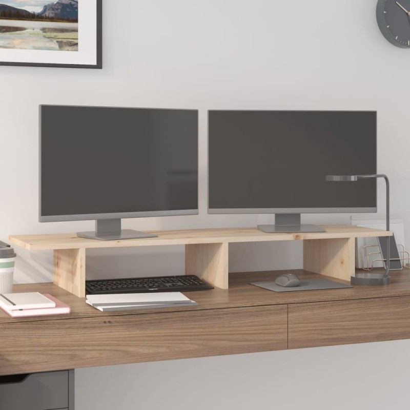 vidaXL Monitorständer 100x27x15 cm Massivholz Kiefer vidaXL Monitorständer 100x27x15 cm Massivholz Kiefer