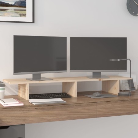 vidaXL Monitorständer 100x27x15 cm Massivholz Kiefer