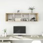 vidaXL TV-Wandschrank Sonoma-Eiche Weiß 37x37x142,5 cm Holzwerkstoff vidaXL TV-Wandschrank Sonoma-Eiche Weiß 37x37x142,5 cm Holzwerkstoff