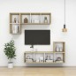 vidaXL TV-Wandschrank Sonoma-Eiche Weiß 37x37x142,5 cm Holzwerkstoff vidaXL TV-Wandschrank Sonoma-Eiche Weiß 37x37x142,5 cm Holzwerkstoff
