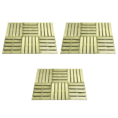 vidaXL Terrassenfliesen 18 Stk. 50×50 cm Holz Grün