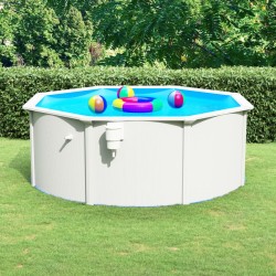 vidaXL Pool mit Stahlwand 360x120 cm Weiß