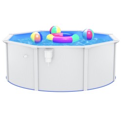 vidaXL Pool mit Stahlwand 360x120 cm Weiß