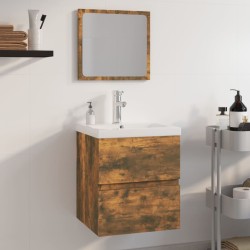 vidaXL Badmöbel-Set Räuchereiche Holzwerkstoff