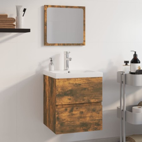 vidaXL Badmöbel-Set Räuchereiche Holzwerkstoff