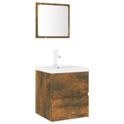 vidaXL Badmöbel-Set Räuchereiche Holzwerkstoff