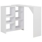 vidaXL Bartisch mit Beweglichem Regal Weiß 138x39x110 cm vidaXL Bartisch mit Beweglichem Regal Weiß 138x39x110 cm
