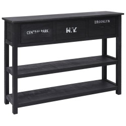 vidaXL Sideboard Schwarz 108x30x76 cm Massivholz Paulownia