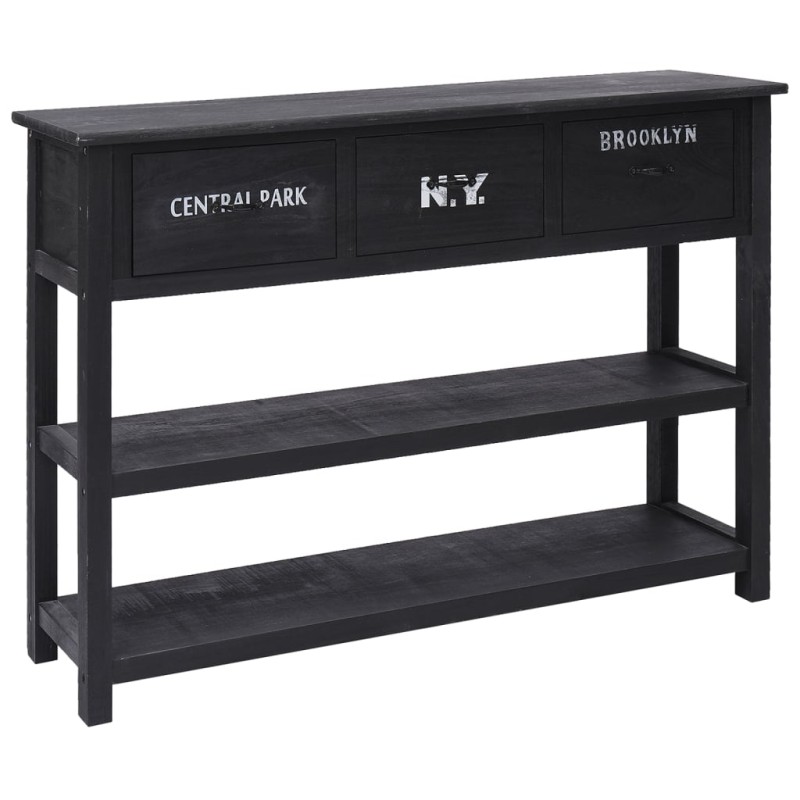 vidaXL Sideboard Schwarz 108x30x76 cm Massivholz Paulownia vidaXL Sideboard Schwarz 108x30x76 cm Massivholz Paulownia