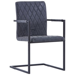 Freischwinger 2 Stk. Schwarz Kunstleder