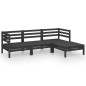 vidaXL 4-tlg. Garten-Lounge-Set Massivholz Kiefer Schwarz vidaXL 4-tlg. Garten-Lounge-Set Massivholz Kiefer Schwarz