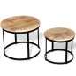 vidaXL Zweiteiliges Couchtisch-Set Raues Mangoholz Rund 40cm/50cm vidaXL Zweiteiliges Couchtisch-Set Raues Mangoholz Rund 40cm/50cm