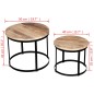 vidaXL Zweiteiliges Couchtisch-Set Raues Mangoholz Rund 40cm/50cm vidaXL Zweiteiliges Couchtisch-Set Raues Mangoholz Rund 40cm/50cm