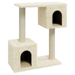 vidaXL Kratzbaum mit Sisal-Kratzsäulen Creme 60 cm