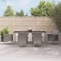 vidaXL 7-tlg. Garten-Essgruppe mit Kissen Grau Poly Rattan vidaXL 7-tlg. Garten-Essgruppe mit Kissen Grau Poly Rattan