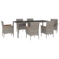 vidaXL 7-tlg. Garten-Essgruppe mit Kissen Grau Poly Rattan vidaXL 7-tlg. Garten-Essgruppe mit Kissen Grau Poly Rattan