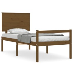 vidaXL Massivholzbett mit Kopfteil Honigbraun 90x200 cm