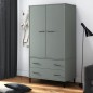 vidaXL Kleiderschrank OSLO Metallbeine Grau 90x55x172,5cm Massivholz vidaXL Kleiderschrank OSLO Metallbeine Grau 90x55x172,5cm Massivholz