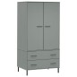 vidaXL Kleiderschrank OSLO Metallbeine Grau 90x55x172,5cm Massivholz vidaXL Kleiderschrank OSLO Metallbeine Grau 90x55x172,5cm Massivholz