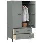 vidaXL Kleiderschrank OSLO Metallbeine Grau 90x55x172,5cm Massivholz vidaXL Kleiderschrank OSLO Metallbeine Grau 90x55x172,5cm Massivholz