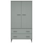 vidaXL Kleiderschrank OSLO Metallbeine Grau 90x55x172,5cm Massivholz vidaXL Kleiderschrank OSLO Metallbeine Grau 90x55x172,5cm Massivholz