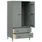 vidaXL Kleiderschrank OSLO Metallbeine Grau 90x55x172,5cm Massivholz vidaXL Kleiderschrank OSLO Metallbeine Grau 90x55x172,5cm Massivholz